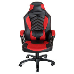 Kancelárska herná stolička s masážnou funkciou a vyhrievaním Lana | čierno - červená č.1