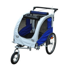 Prívesný vozík za bicykel pre psa 2v1 | modro - biely č.2