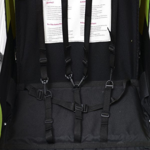 Prívesný vozík za bicykel pre 2 deti Jogger 2v1 | zeleno - čierny č.7