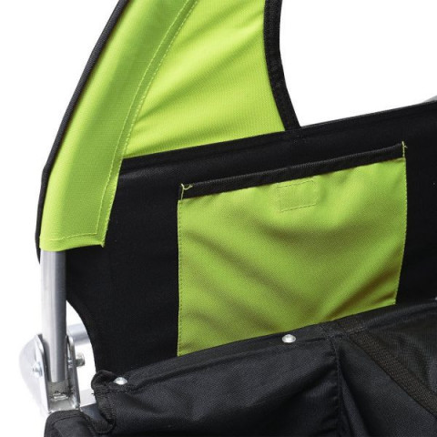 Prívesný vozík za bicykel pre 2 deti Jogger 2v1 | zeleno - čierny č.6