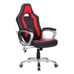 Kancelárska stolička Racing s masážnou funkciou a vyhrievaním | čierno - červená č.3