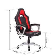 Kancelárska stolička Racing s masážnou funkciou a vyhrievaním | čierno - červená č.2