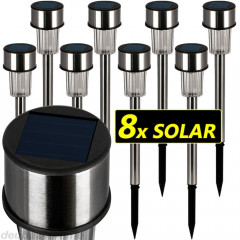 Solárne nerezové LED lampy stĺpikové multicolor | sada 8 kusov č.2