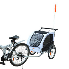 Prívesný vozík za bicykel pre psa 2v1 | čierno - biely č.2