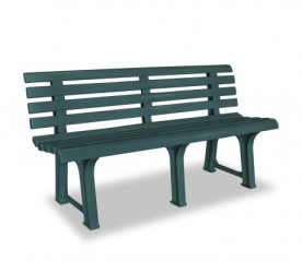 Záhradná plastová lavička - zelená | 145 cm x 49 cm x 74 cm č.1