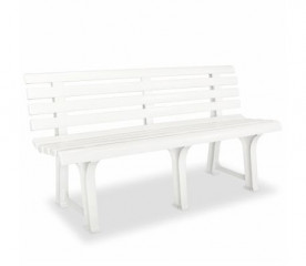 Záhradná plastová lavička - biela | 145 cm x 49 cm x 74 cm č.1
