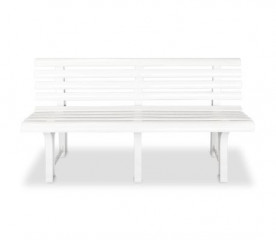 Záhradná plastová lavička - biela | 145 cm x 49 cm x 74 cm č.2