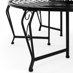 Záhradná kovová lavička kruhová - čierna | Ø 160 cm č.3