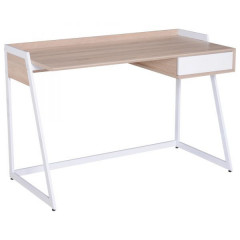 Počítačový stôl 120 x 60 x 80 cm | biely + dub