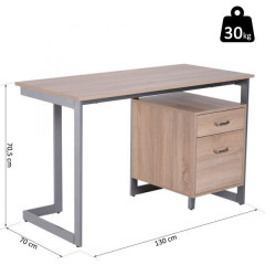 Kancelársky stôl s dvoma zásuvkami 120 x 58 x 76 cm | dub č.2