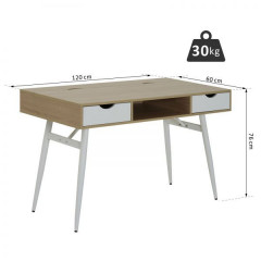 Pracovný stolík Lima 120 x 60 x 76 cm | dub + biely č.2