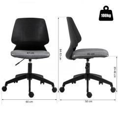 Dizajnová kancelárska stolička Luna | čierno - šedá č.3