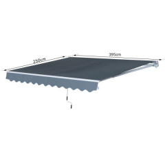 Kĺbová markíza 3,95 x 2,5 m | šedá č.3