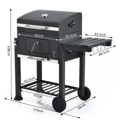 Multifunkčný záhradný BBQ gril z nerezovej ocele | 115 x 56 x 108 cm č.3