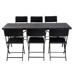 Campingový rozkladací stôl so stoličkami | 7-dielny set č.1