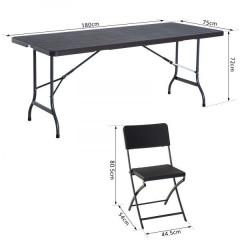 Campingový rozkladací stôl so stoličkami | 7-dielny set č.3