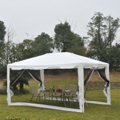 Záhradný párty stan 4 x 3 m s bočnicami (moskytiéry) | biely č.1