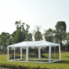 Záhradný párty stan 6 x 3 m s bočnicami (moskytiéry) | biely č.1
