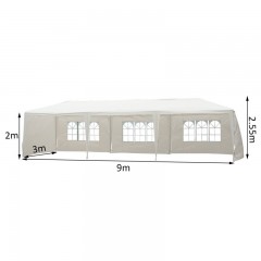 Záhradný párty stan 9x3 m s bočnicami | biely č.3