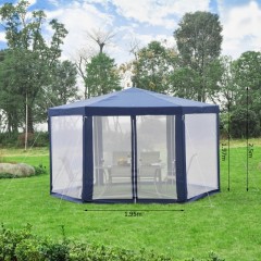 Záhradný párty stan 3,9 x 3,9 m s bočnicami (moskytiéry) | modrý č.3