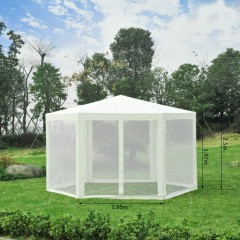 Záhradný párty stan 3,9 x 3,9 m s bočnicami (moskytiéry) | krémový č.3