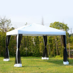 Luxusný skladací záhradný altánok 300 x 300 cm | bielo-čierny