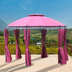 Luxusný záhradný guľatý altánok s bočnicami 3,5 x 2,75 m | ružový č.2