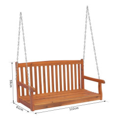 Závesná lavička z agátového dreva | 122 x 61 x 59 cm č.2