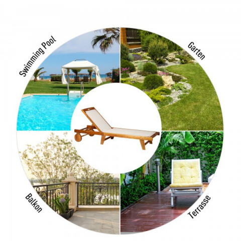 Záhradné lehátko Simon | masívne akáciové drevo č.7