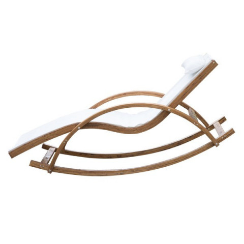 Záhradné Hojdacie lehátko zo smrekovcového dreva | biele č.4