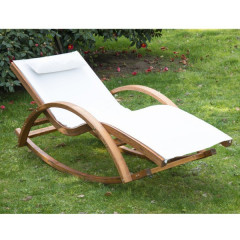 Záhradné Hojdacie lehátko zo smrekovcového dreva | biele č.2
