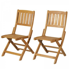 Skladacia stolička set 2 ks | akáciové drevo