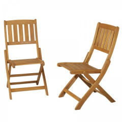 Skladacia stolička set 2 ks | akáciové drevo č.3