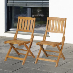 Skladacia stolička set 2 ks | akáciové drevo č.2