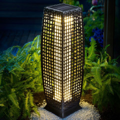 Polyratanový záhradné LED lampa 50 cm | čierna č.2