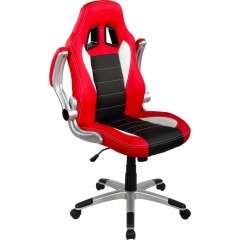 Kancelárska stolička Montreal čierno-červeno-biela č.2