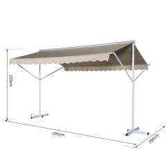 Voľne stojaca markíza so sklopnými ramenami - 2,95 x 2,94 x 2,5 m | béžová č.2