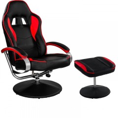 Kancelárska stolička GT Relax Racer s podnožkou | čierno-červená č.1