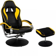 Kancelárska stolička GT Relax Racer s podnožkou | čierno-žltá