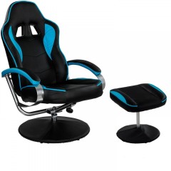 Kancelárska stolička GT Relax Racer s podnožkou | čierno-modrá č.1
