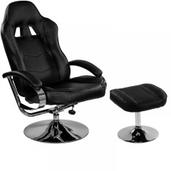 Kancelárska stolička GT Relax Racer s podnožkou | čierna č.1