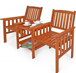 Dvojmiestny drevený záhradný set Boca | masívne akáciové drevo č.2