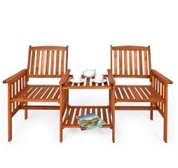 Dvojmiestny drevený záhradný set Boca | masívne akáciové drevo č.1