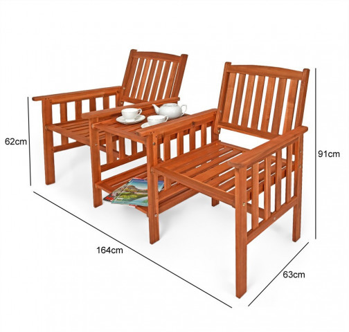 Dvojmiestny drevený záhradný set Boca | masívne akáciové drevo č.3