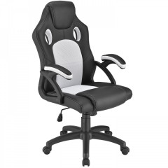 Kancelárska stolička Racing dizajn | bielo-čierna č.2