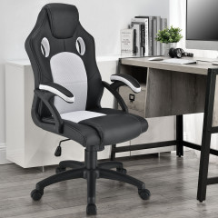 Kancelárska stolička Racing dizajn | bielo-čierna č.3