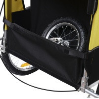 Prívesný vozík za bicykel pre 2 deti jogger 2v1 žlto-čierny č.3