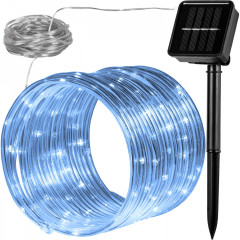 Solárna svetelná hadica 100 LED | studená biela