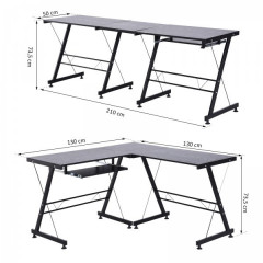 Kancelársky stôl Florian 210 x 50 x 73,5 cm | čierna č.3