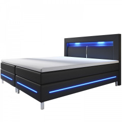 Posteľ Box Spring Norfolk s LED osvetlením 140 x 200 cm | čierna č.2